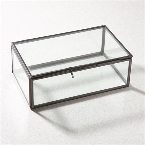 glass metal square box black|Glass Box Black .